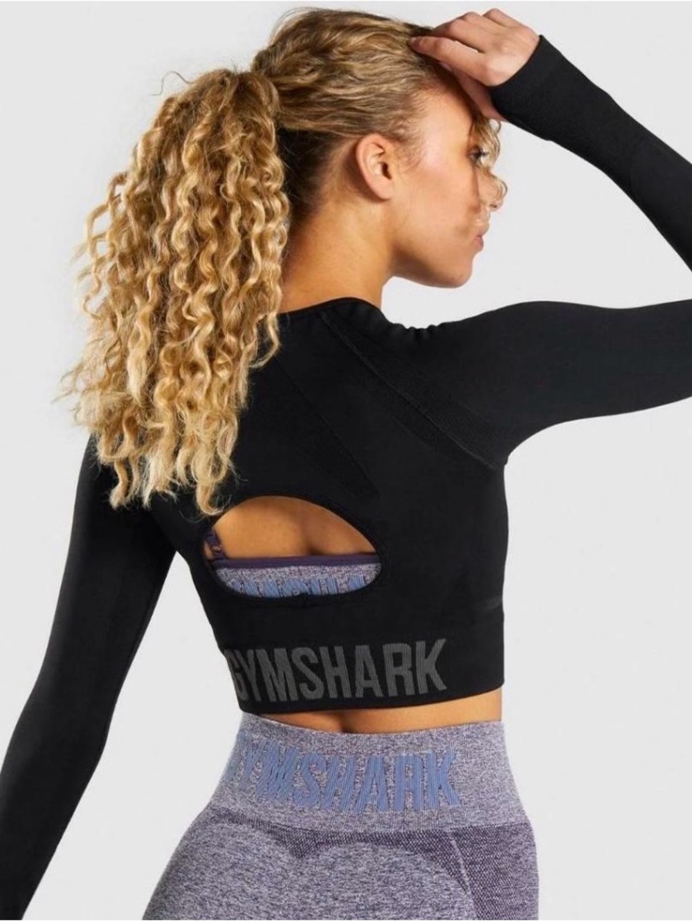Gymshark Women's Black Long-Sleeve Crop Top